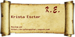 Krista Eszter névjegykártya
